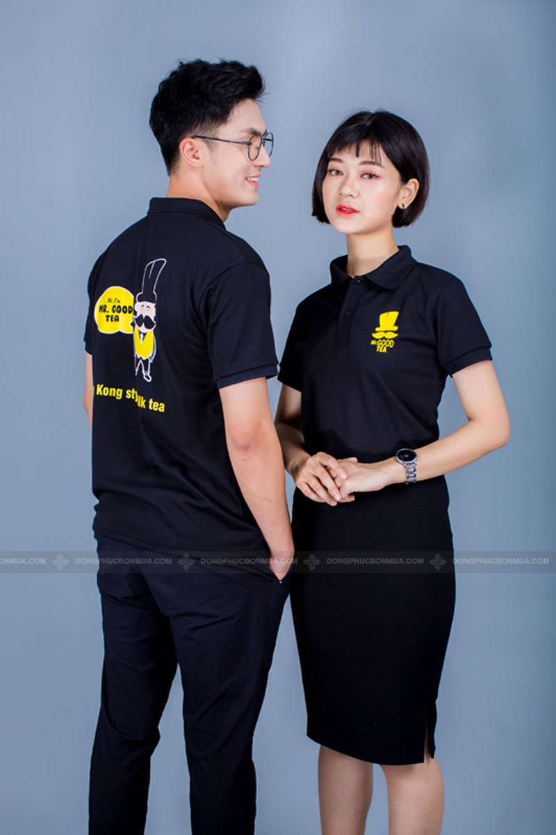 Áo phông đồng phục thương hiệu Mr Good Tea 12 Màu sắc mẫu áo phông đồng phục thương hiệu Mr Good Tea