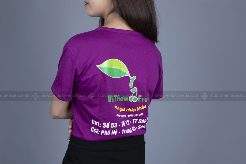 Chất liệu vải may áo thun đồng phục Vũ Thơm Fruit