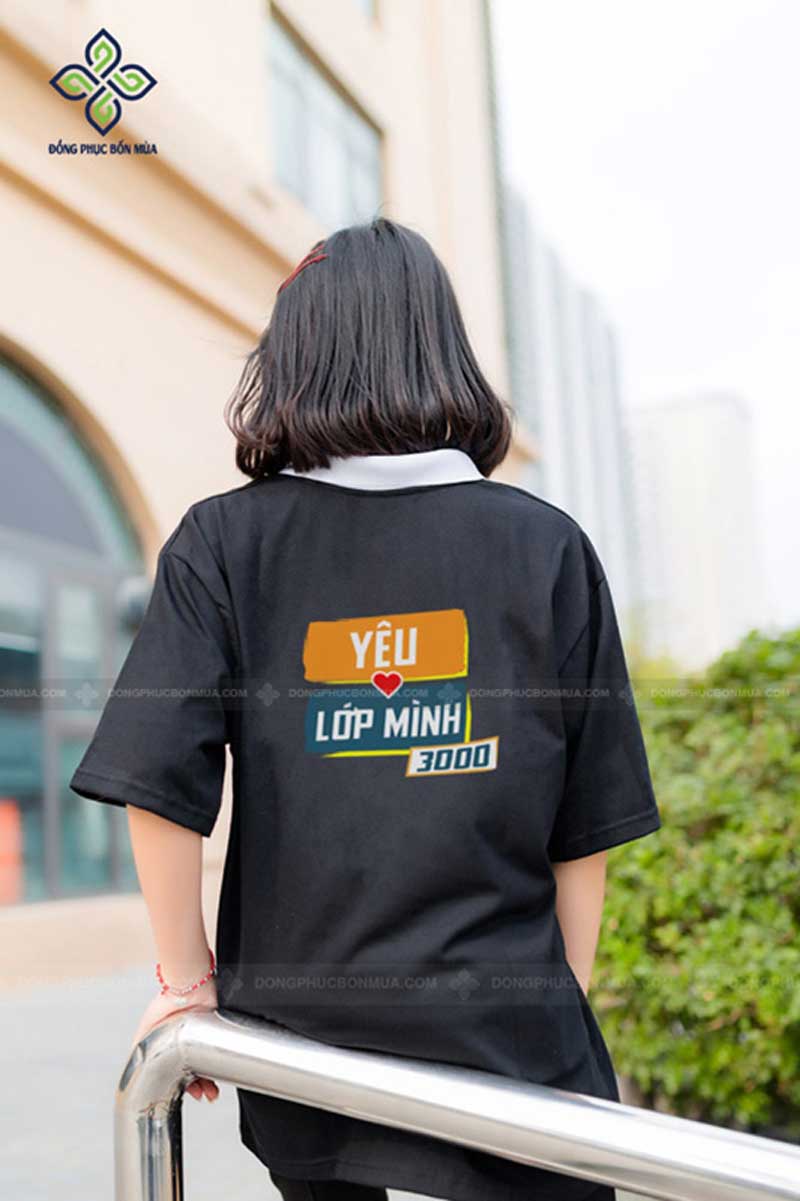 Kiểu dáng áo lớp đồng phục oversize in hình