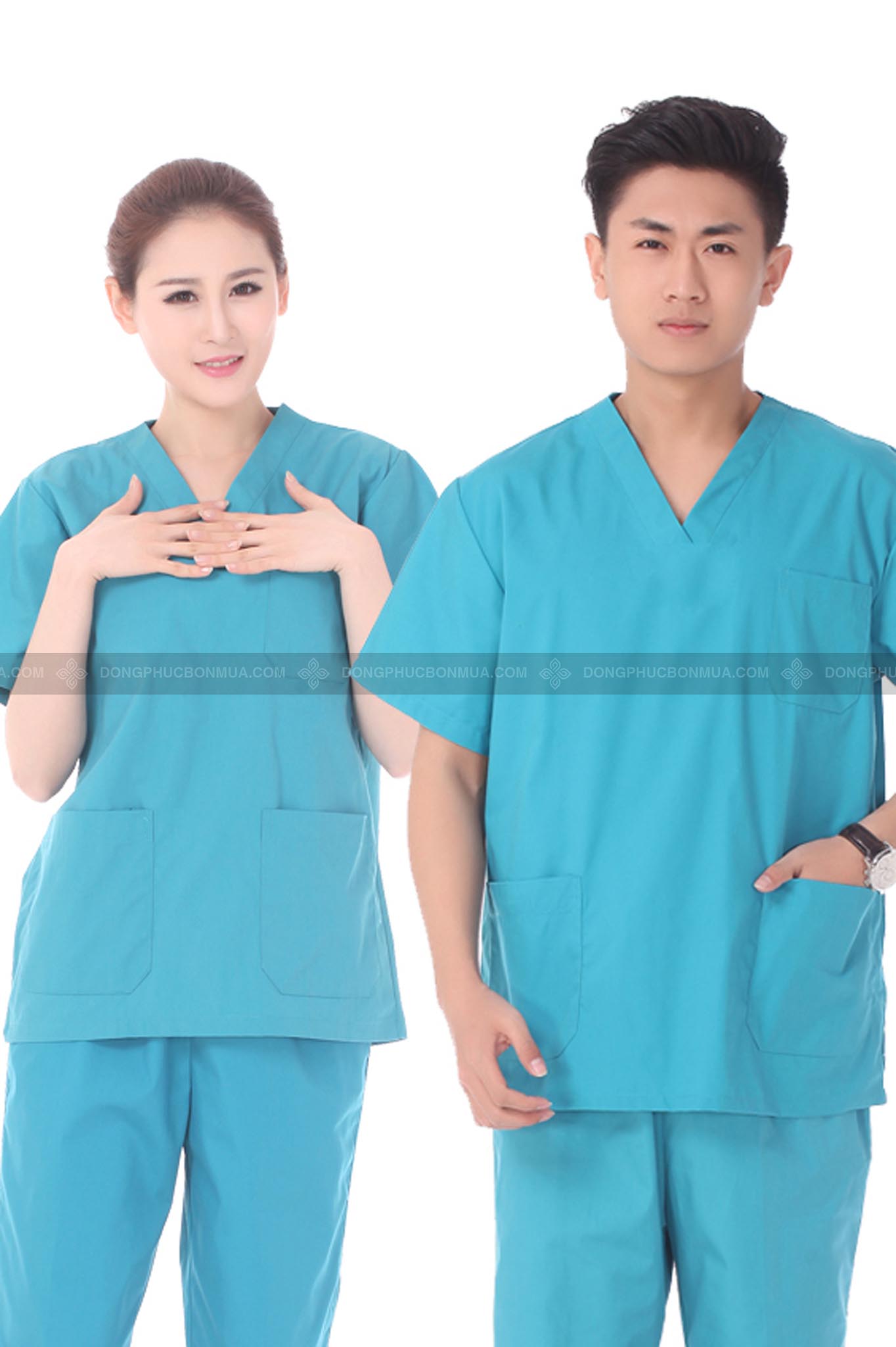 Đồng phục y tế 14 màu xanh [Mẫu mới & Giá tốt ]