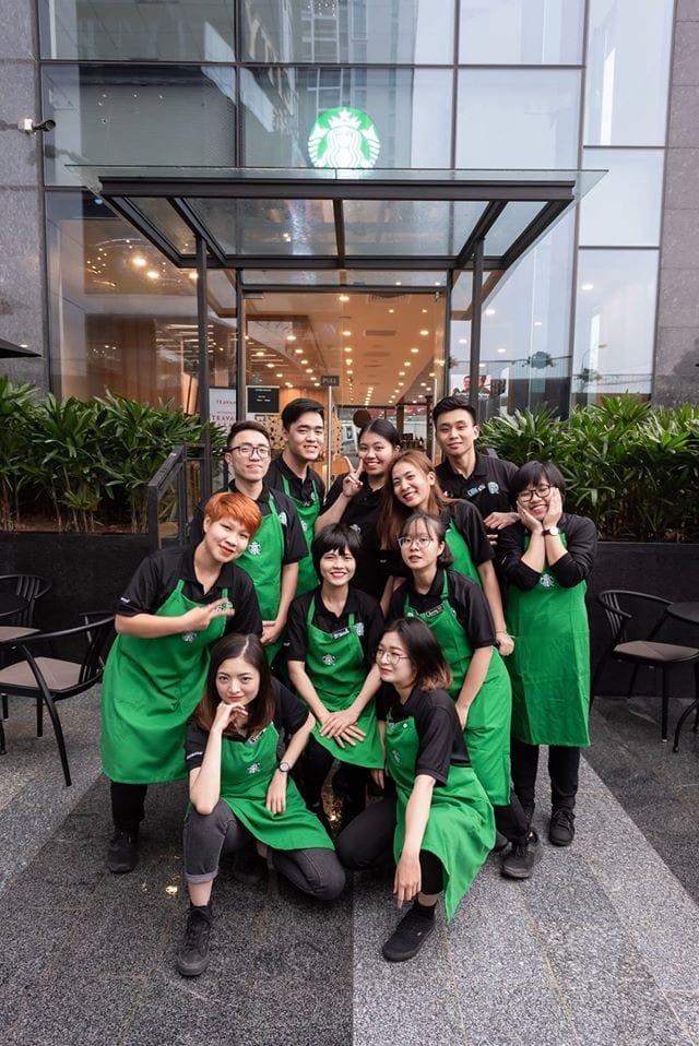 đồng phục nhân viên starbucks