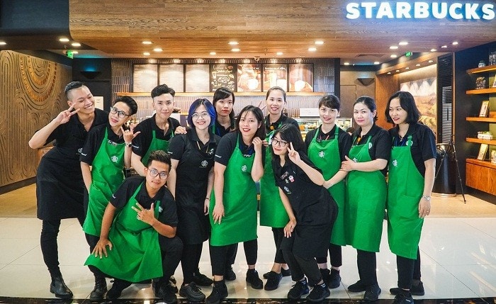 áo đồng phục starbucks