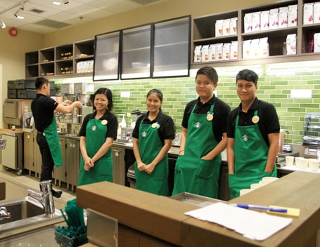 áo đồng phục starbucks