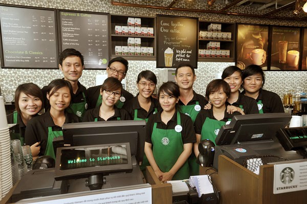 áo đồng phục starbucks