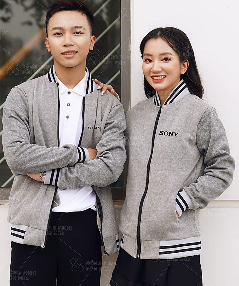 Ưu điểm của áo khoác đồng phục bomber màu xám