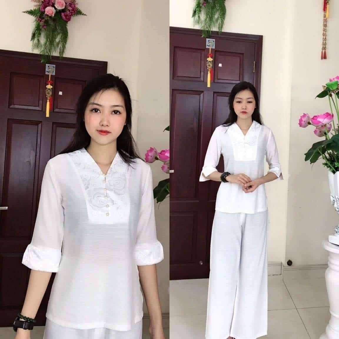 Sắc phục màu trắng thể hiện sự tinh khiết, trong sạch