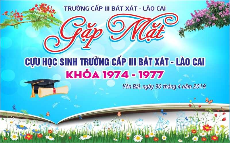 Mẫu backdrop họp lớp 30 năm ra trường đẹp