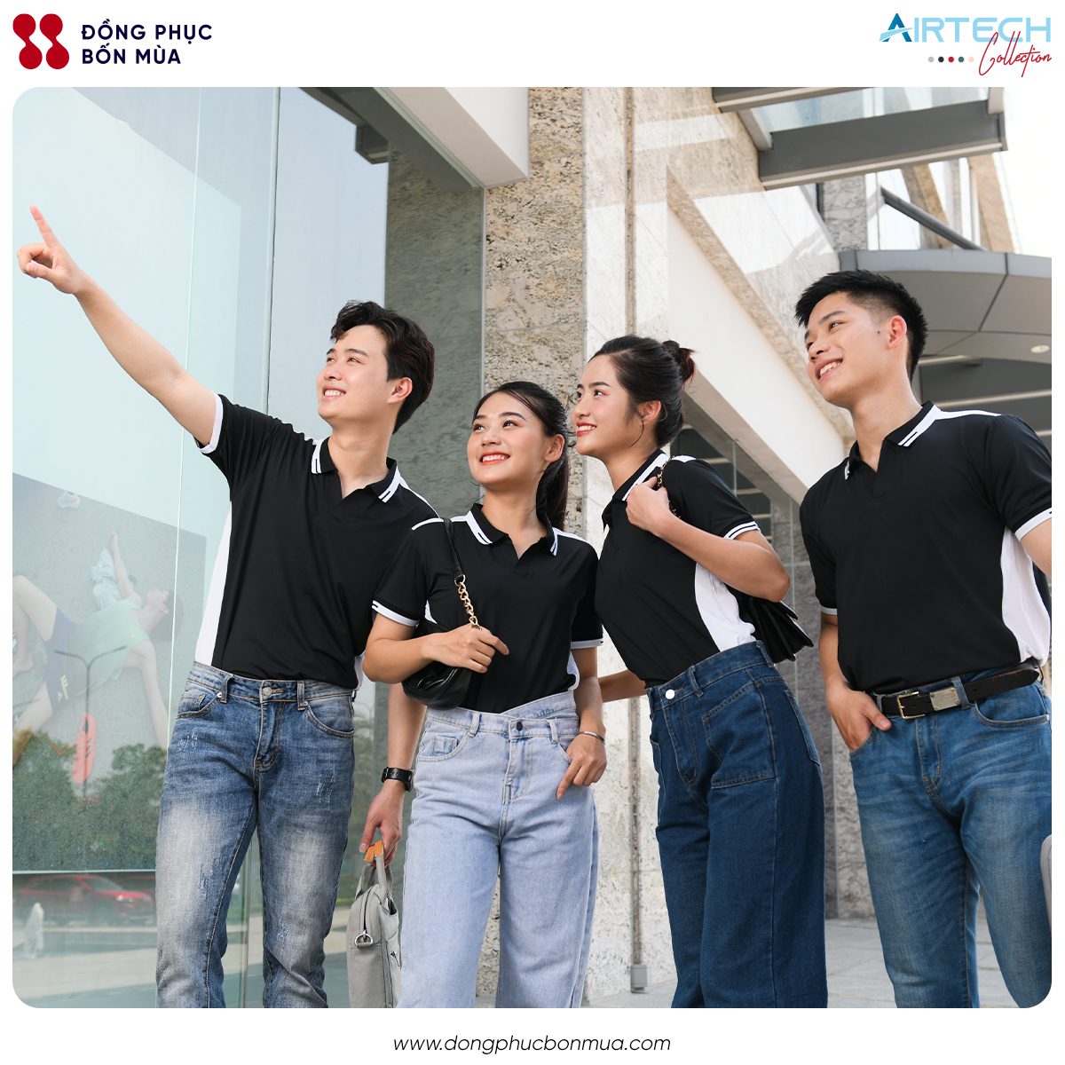 Đồng phục công ty công nghệ - Chọn sao cho chuẩn? 9 Bộ sưu tập AirTech cũng có màu đen đơn giản cho bạn lựa chọn