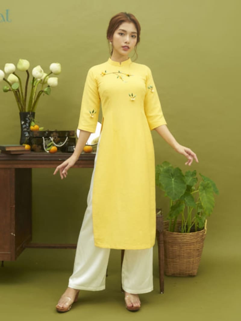ao dai linen theu tay 7