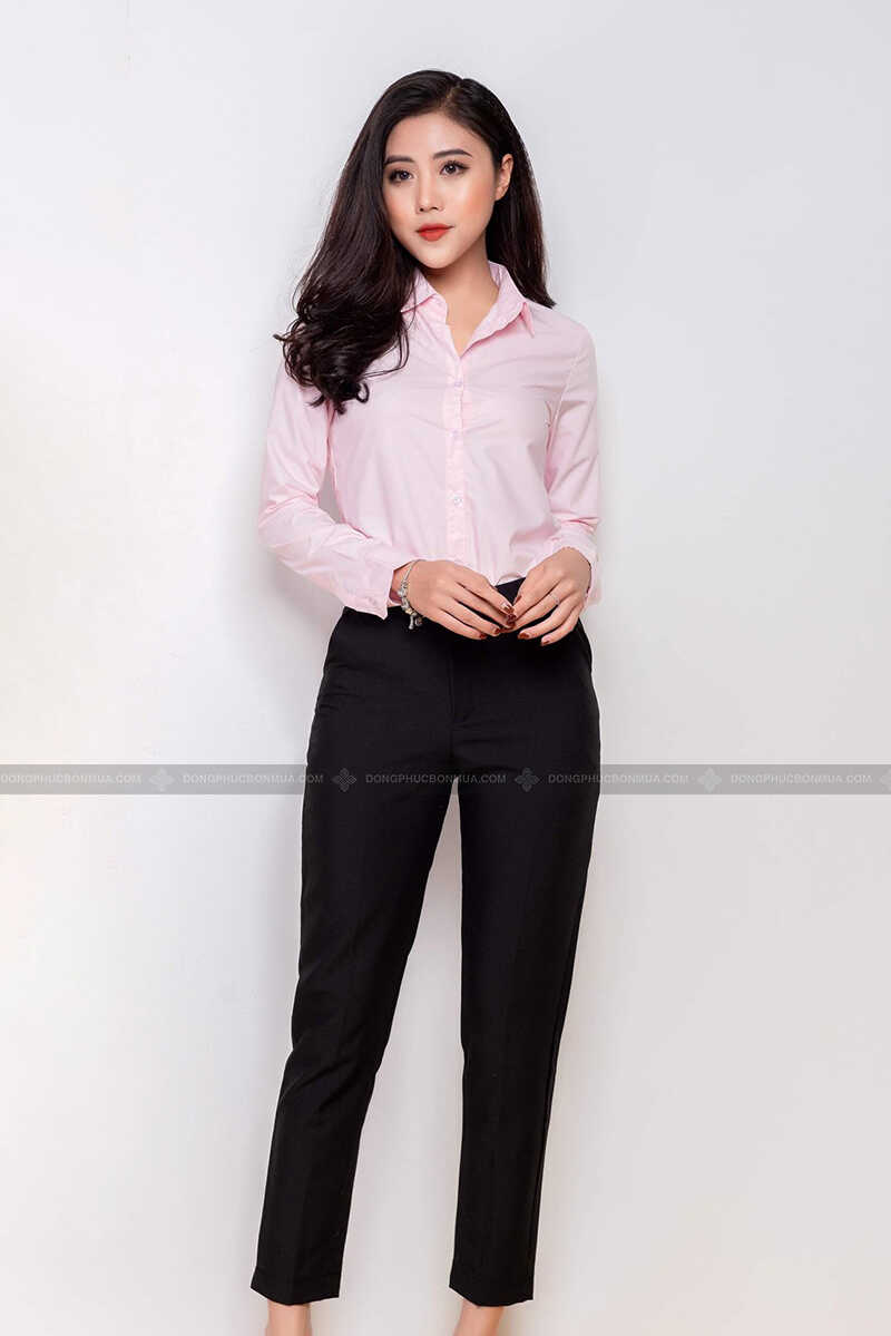 Đồng phục Bốn Mùa nhận may gia công áo sơ mi chất đẹp, giá tốt 4 Áo sơ mi nữ với màu sắc ngọt ngào, dễ thương