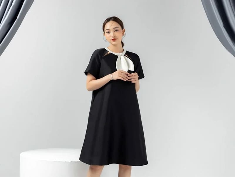 Đầm bầu công sở dáng ngắn mang đến sự trẻ trung