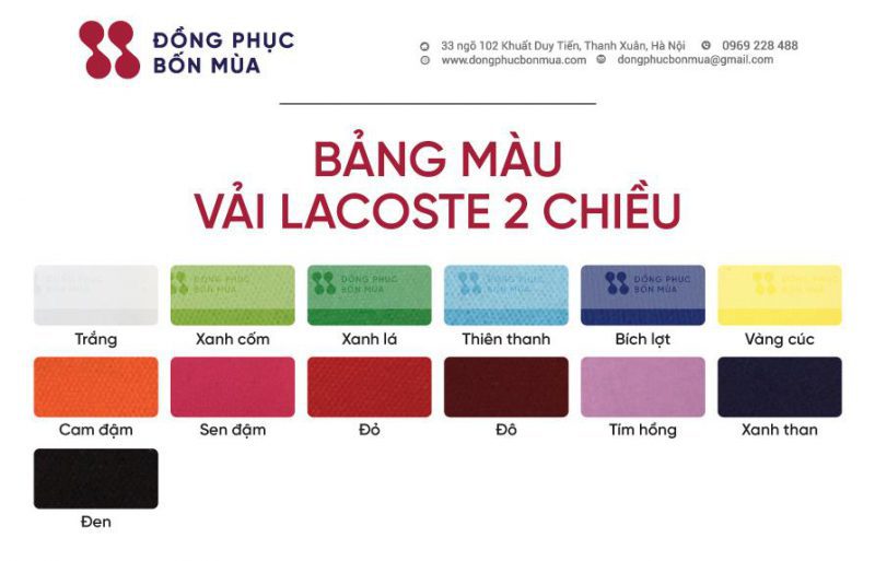 bảng màu lacoste 2 chiều phản quang