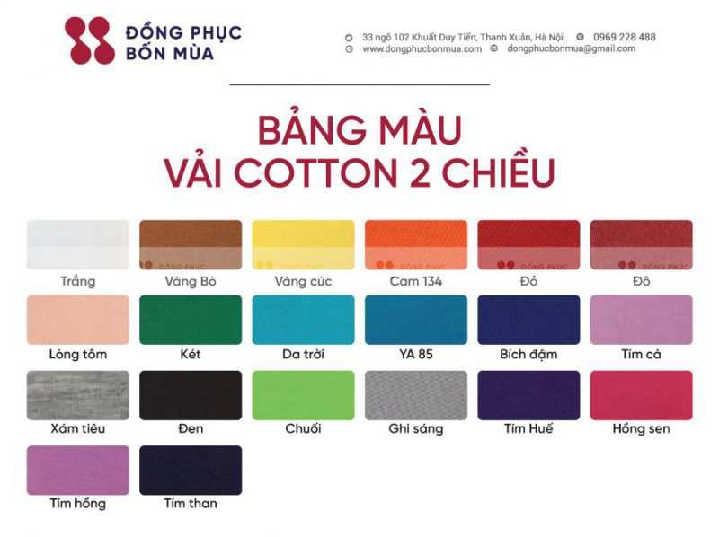 bảng màu vải phản quang