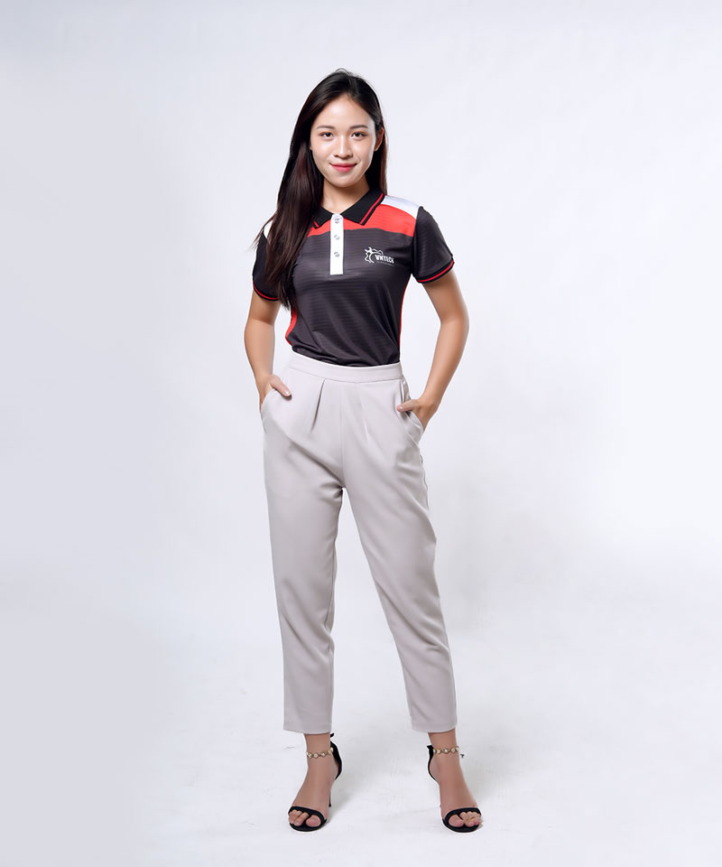 Đây là một trong những yếu tố giúp đồng phục teambuilding thương hiệu cơ khí VNTECH càng thêm nổi bật