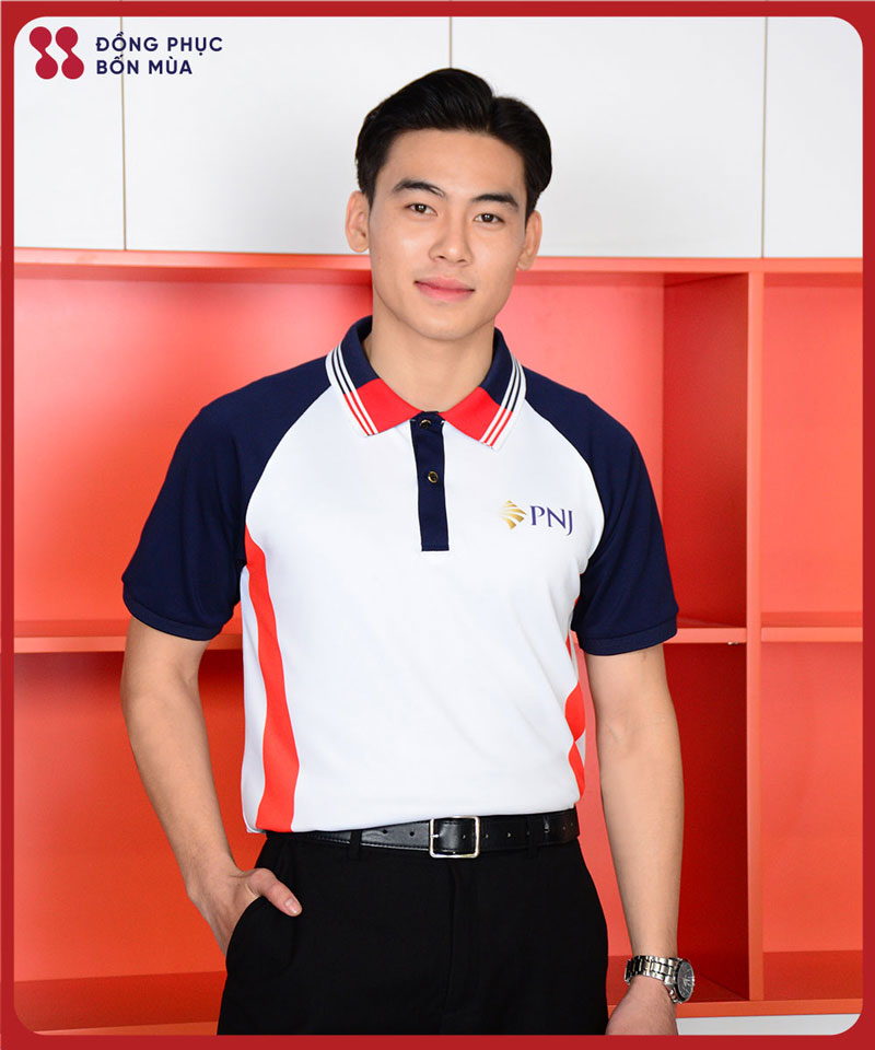 Kiểu dáng thiết kế mẫu áo polo đồng phục công ty PNJ