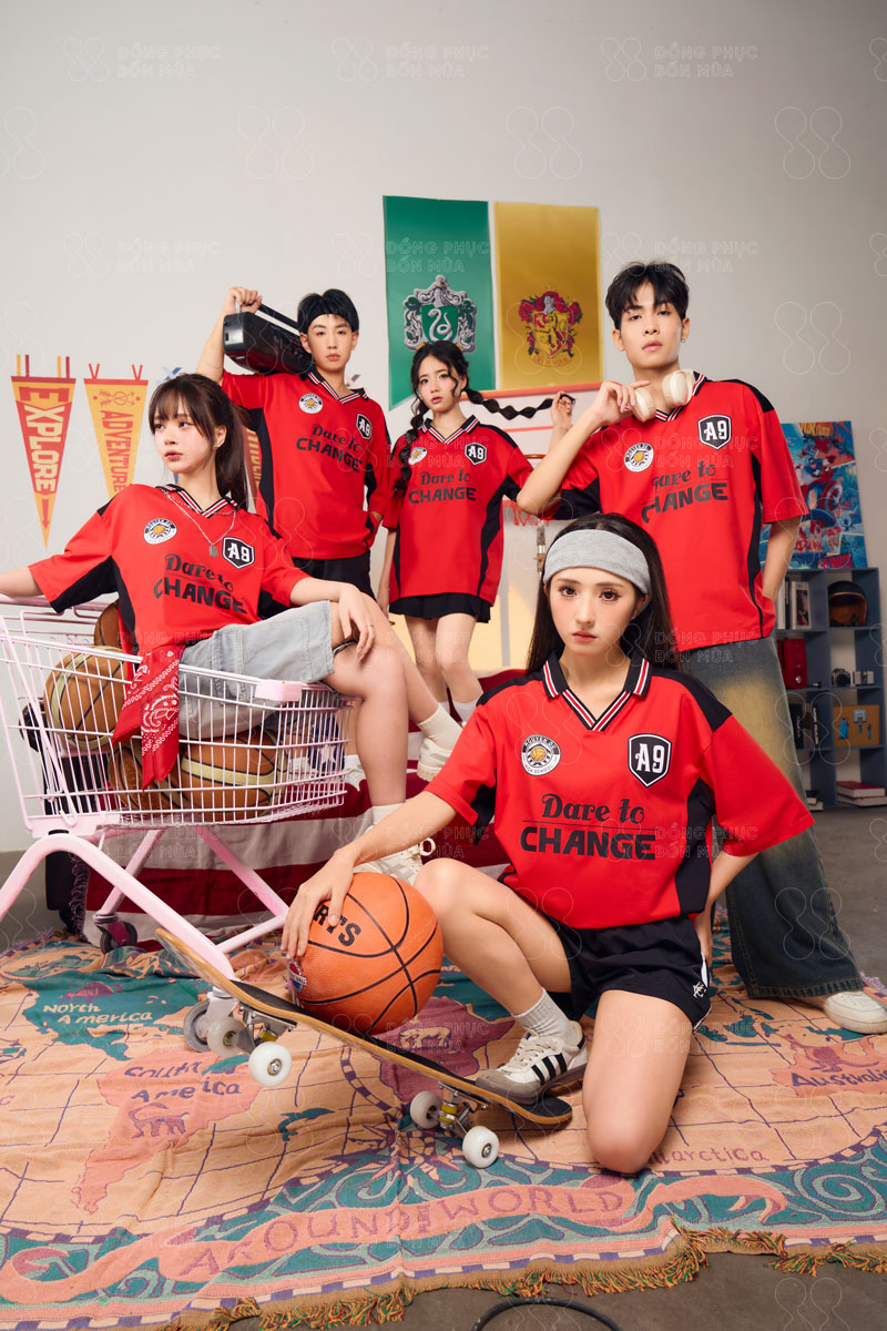Giới thiệu áo lớp đồng phục Hoopster màu đỏ