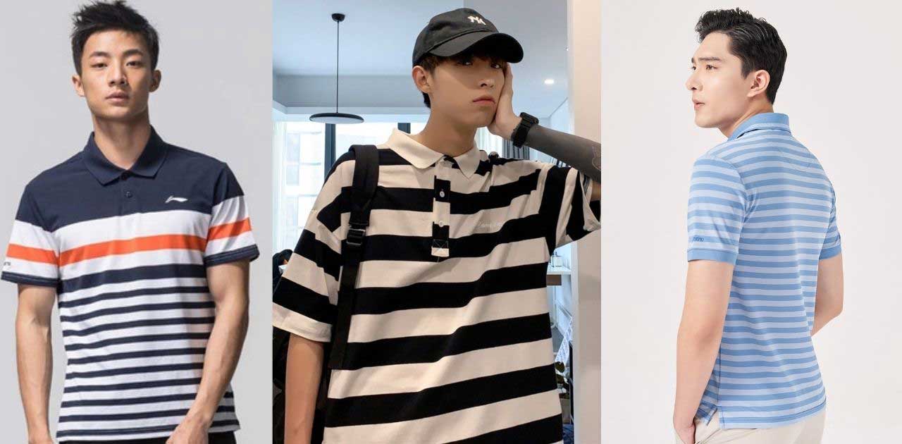 Mẫu áo polo kẻ sọc nam