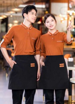 Màu sắc đồng phục nhân viên nhà hàng màu nâu cam