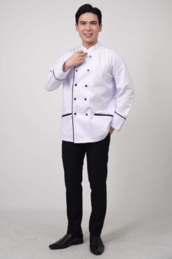 Ao bep dai tay mau trang