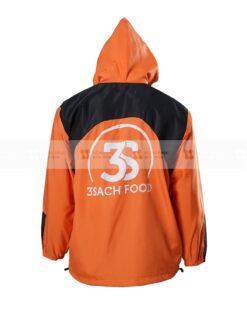 Áo khoác gió 2 lớp màu cam phối đen có mũ 5 DSC04889