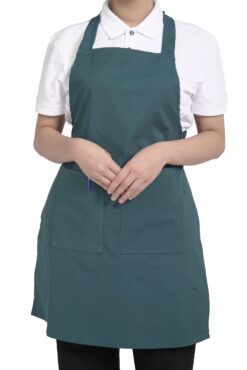 Tạp dề yếm cao cấp vải kaki trơn màu xanh phối 2 túi hộp 8 DSC05089 scaled 1