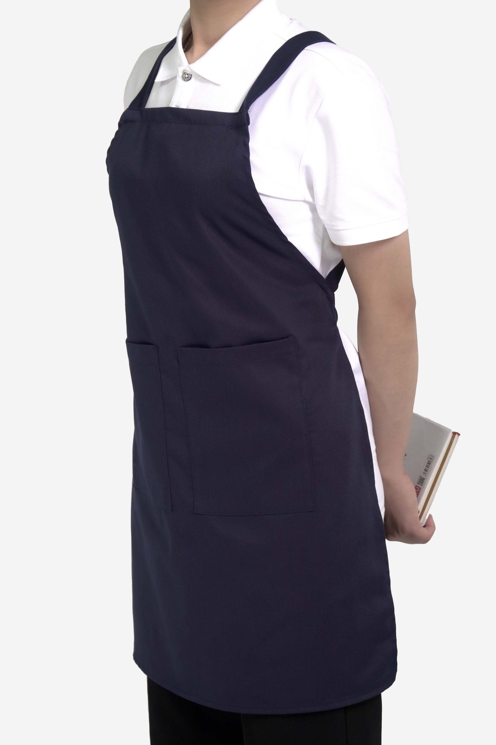 Tạp dề yếm vải kaki màu xanh than phối túi hộp 2 Tạp dề yếm vải kaki màu xanh than phối túi hộp - Ảnh 2