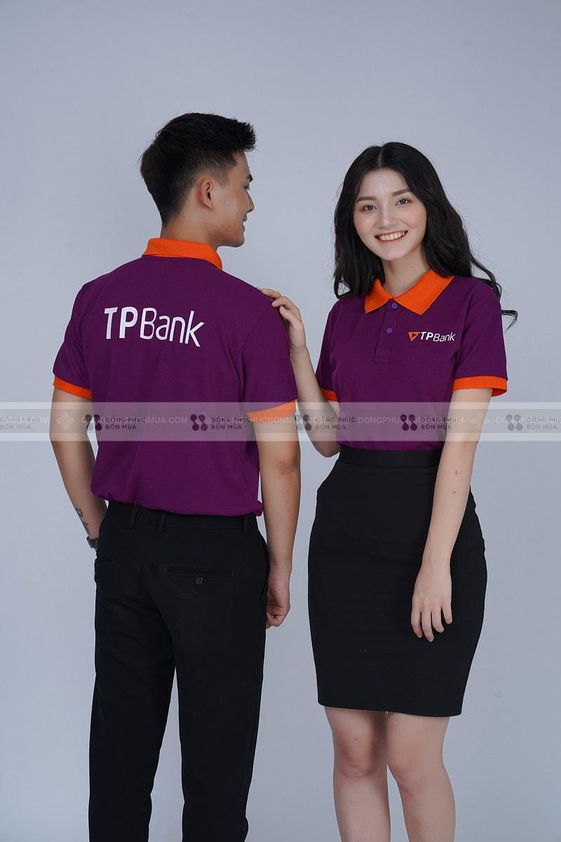Áo thun đồng phục có cổ TP-Bank, Màu Tím Phối Cổ Cam 6 Áo thun đồng phục có cổ TP-Bank, Màu Tím Phối Cổ Cam - Ảnh 6