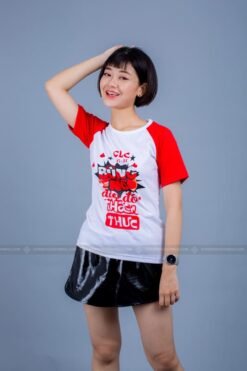 Áo lớp CLC màu đỏ phối trắng [Best Seller năm 2025]