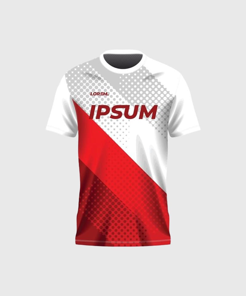 Áo thun chạy bộ Lorem Ipsum đỏ phối trắng 2 Chất liệu vải may áo chạy bộ Lorem Ipsum thoáng mát