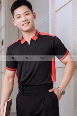 ao doanh nghiep mau den phoi do 1
