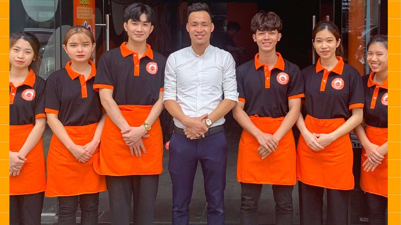 Mẫu áo đồng phục nhà hàng lẩu Wang
