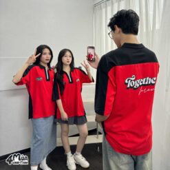 Chất liệu vải may áo đồng phục lớp GangZ đỏ đô