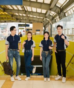 Áo đồng phục công ty màu xanh đen phối xám 14 dong phuc doanh nghiep 17 1