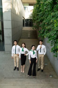 Đồng phục áo sơ mi ngân hàng VPBANK dài tay, cổ bẻ lịch sự, form Slim Fit, vải kate trơn 12 dong phuc ngan hang vpbank ao so mi 04