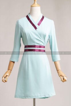 Kiểu dáng thiết kế mẫu đồng phục spa màu xanh ngọc độc lạ