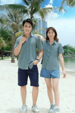 Kiểu dáng thiết kế áo phông đồng phục team building màu xám