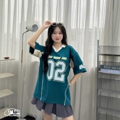 Kiểu dáng thiết kế mẫu áo lớp Home Run xanh ngọc