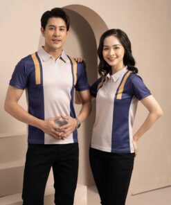 mau ao polo dong phuc doanh nghiep mau xam phoi xanh cam 1