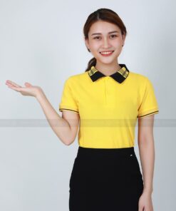 Áo thun có cổ vàng chanh phối cổ caro vàng đen giá tốt 2025