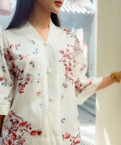 Pháp phục màu trắng vân hoa 19 phap phuc mau trang van hoa 7
