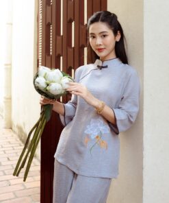 phap phuc mau xanh theu hoa sen 3