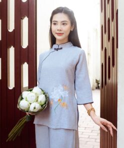 phap phuc mau xanh theu hoa sen 9