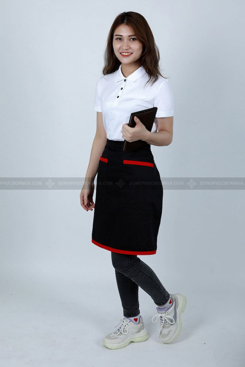 Tạp dề cao cấp nửa người màu đen túi vuông 3 Tạp dề cao cấp nửa người màu đen túi vuông - Ảnh 3