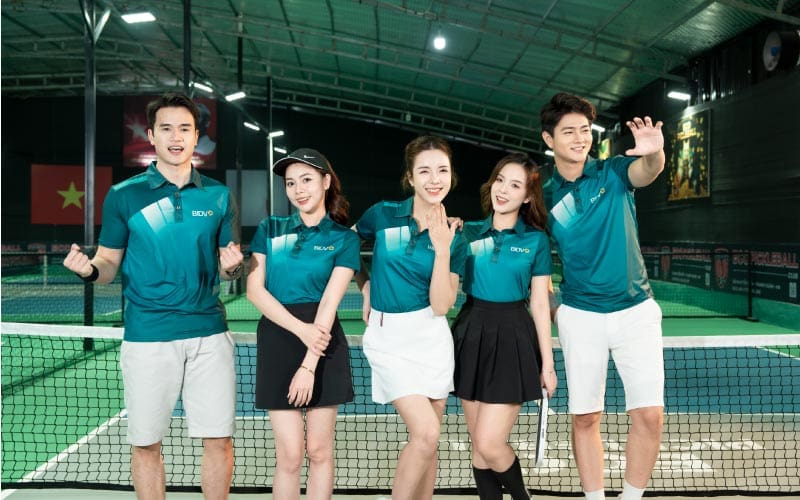 Mẫu đồng phục PickleBall nam nữ ngân hàng BIDV