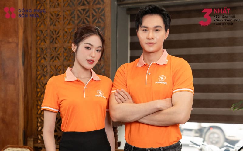 Kiểu dáng thiết kế mẫu áo đồng phục nhà hàng Popeyes