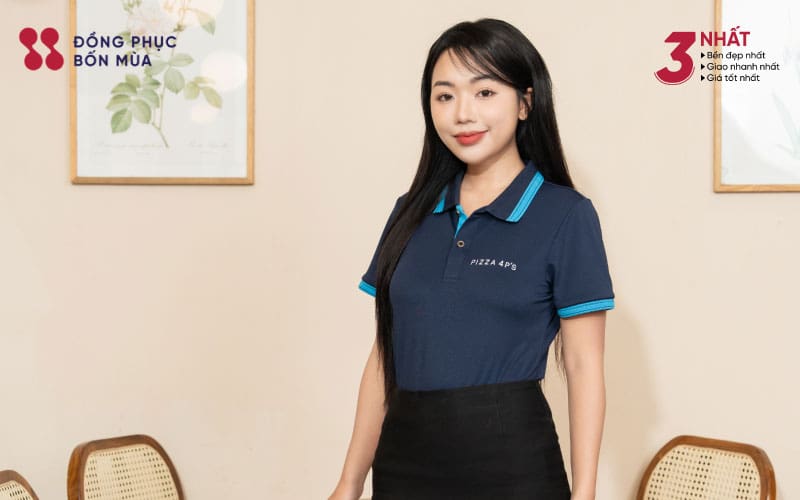 Thiết kế của áo đồng phục nhân viên Pizza 4P’s