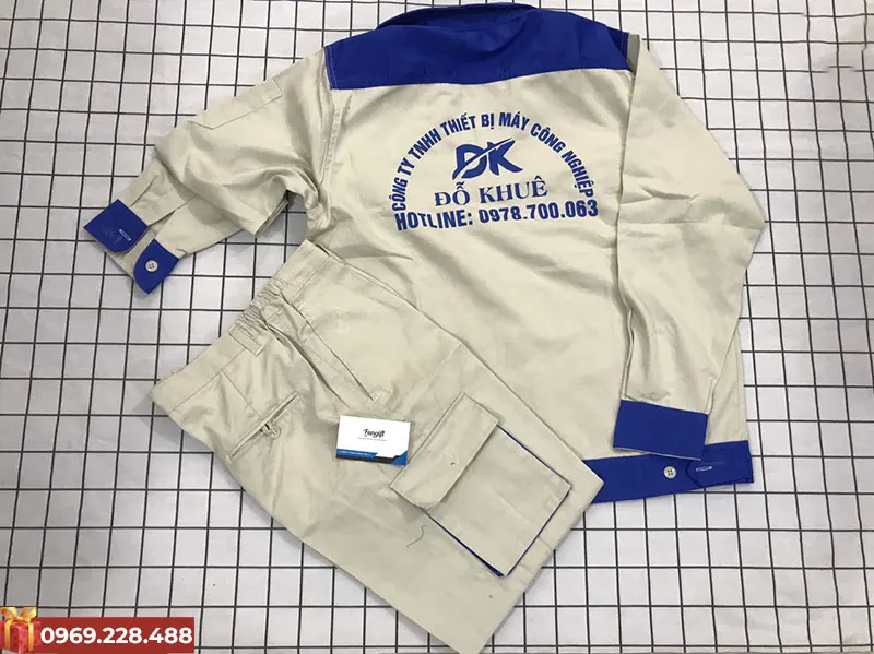 Mẫu đồng phục công nhân xây dựng in logo sắc nét, bền đẹp