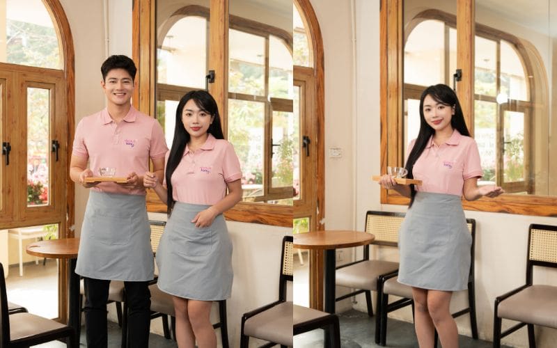 Mẫu đồng phục theo tone màu pastel nhẹ nhàng